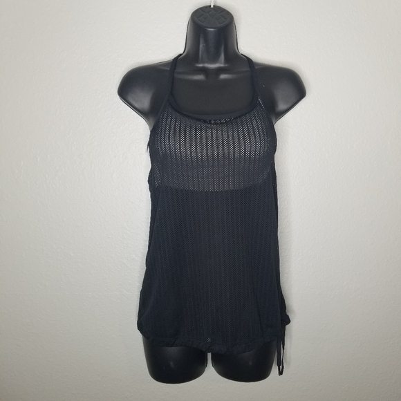 Fabletics Norwalk Black Mesh Tank White Bra XXS - Picture 3 of 5